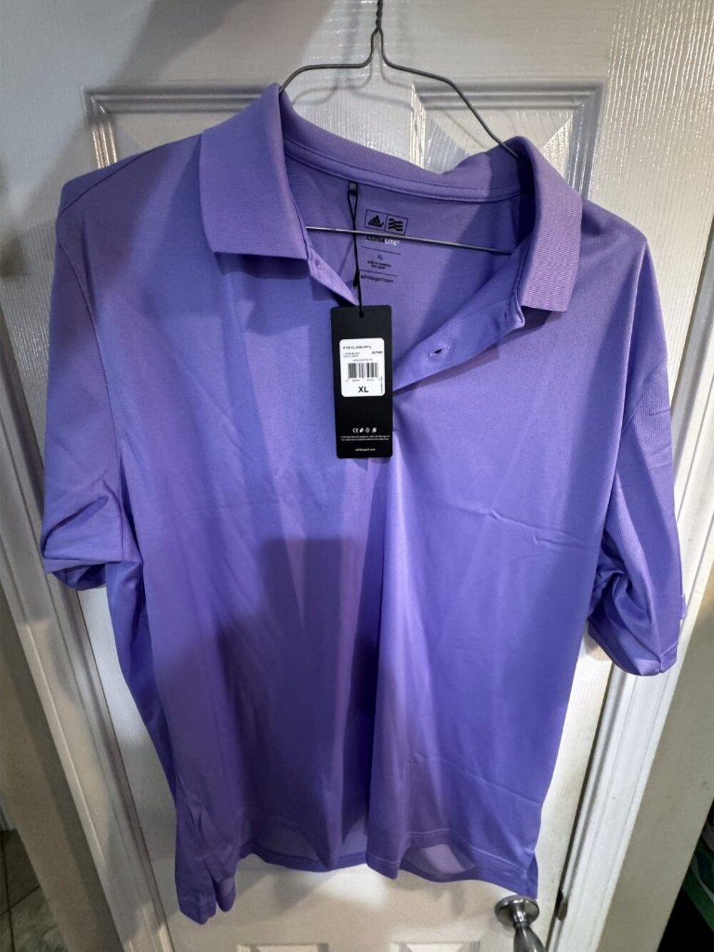 Adidas Golf ClimaLite Polo Shirt Men's XL Light Flash Purple AE7969 NWT